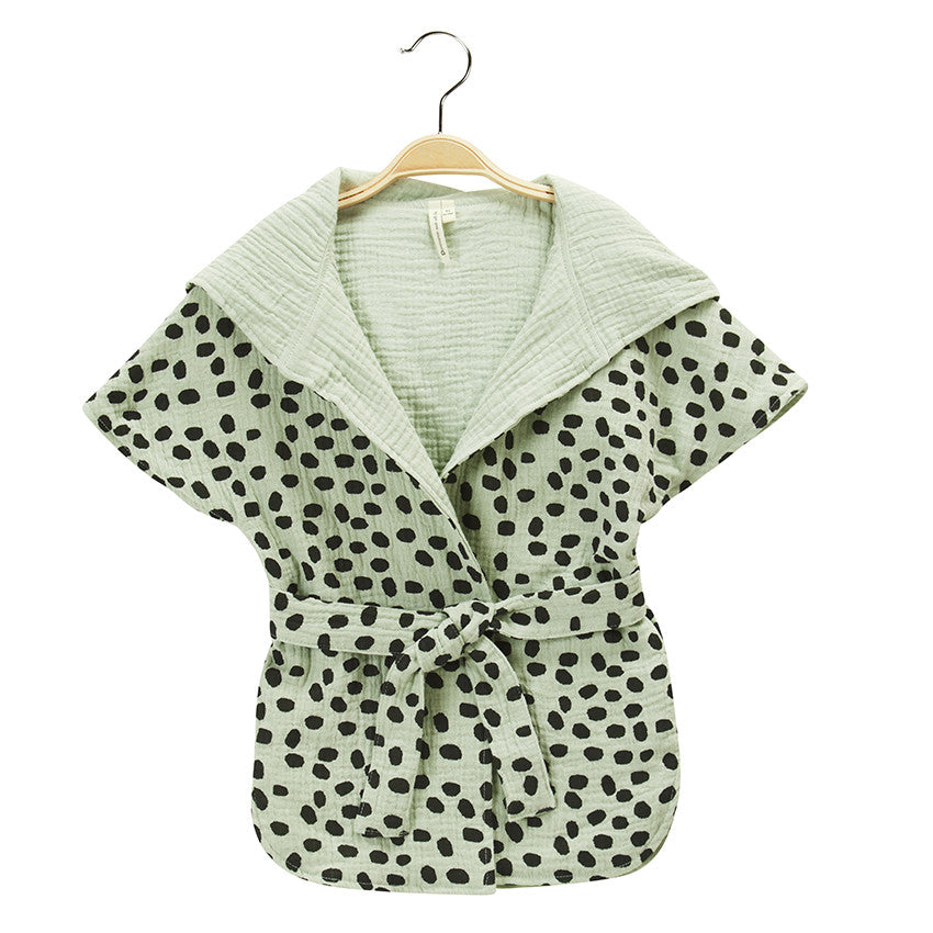 Peignoir de bain à capuche imprimé en gaze de coton - Prémaman