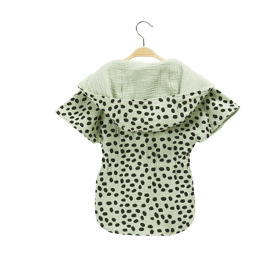 Printed hooded cotton gauze bath robe - Maternity