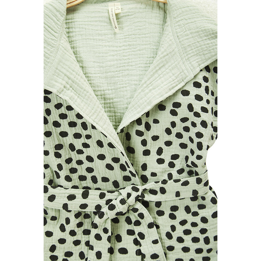 Peignoir de bain à capuche imprimé en gaze de coton - Prémaman