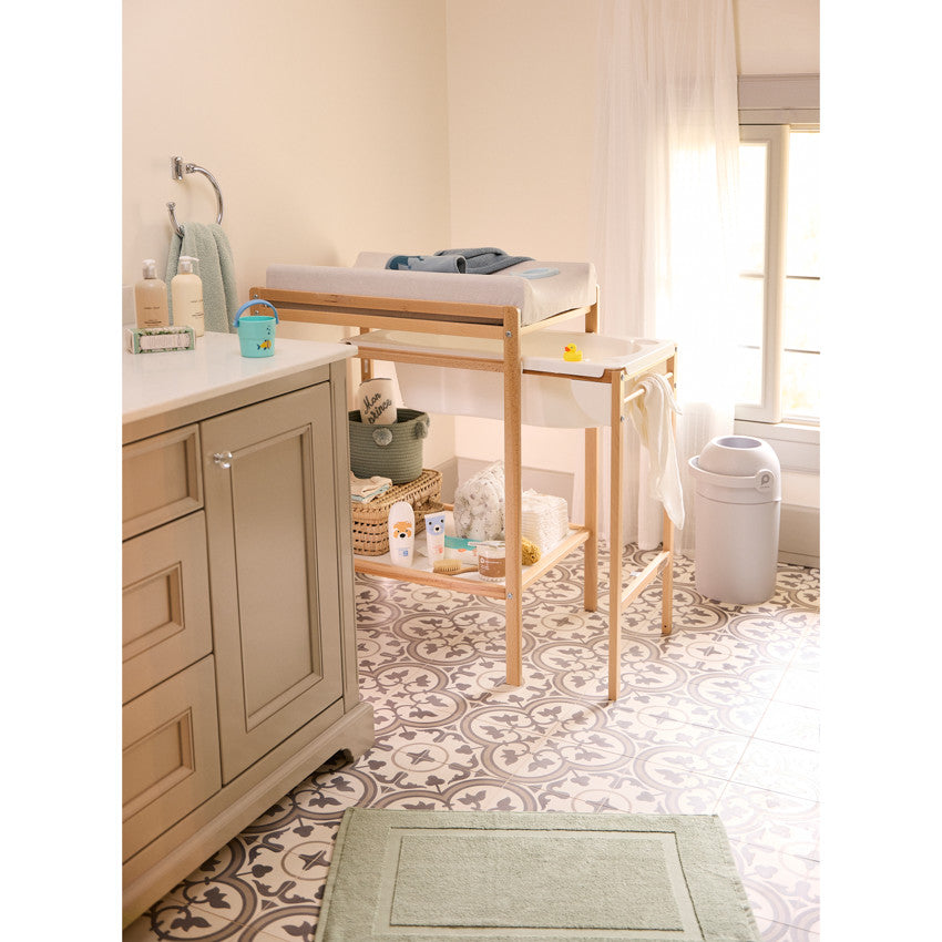 Table à langer coulissante 2 en 1 Tiny avec baignoire intégrée - Prémaman