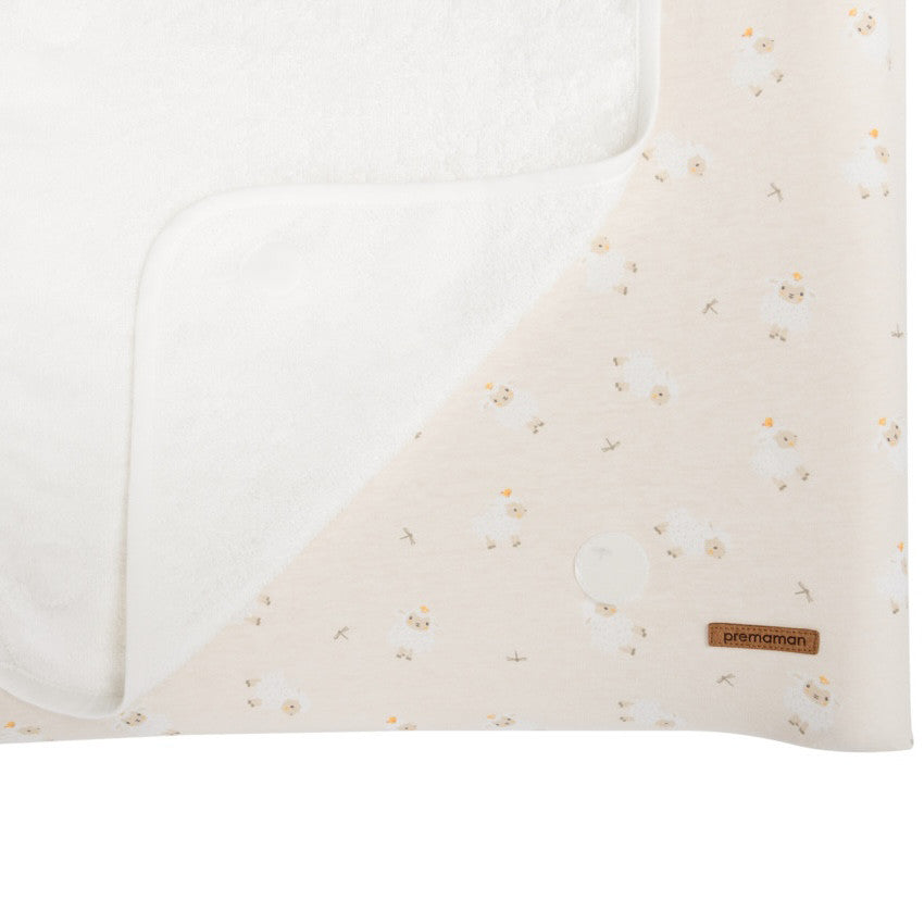 Housse de matelas à langer imprimé moutons La Vie à la Ferme beige - Prémaman