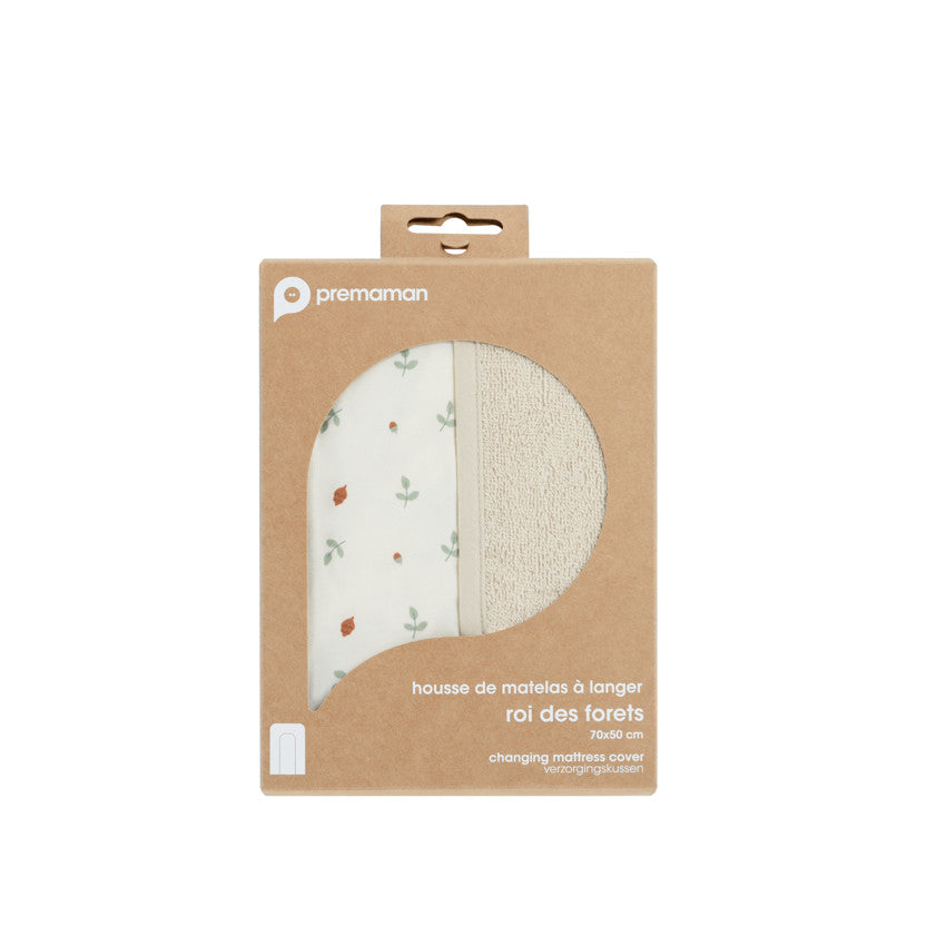 Housse de matelas à langer imprimé moutons La Vie à la Ferme beige - Prémaman