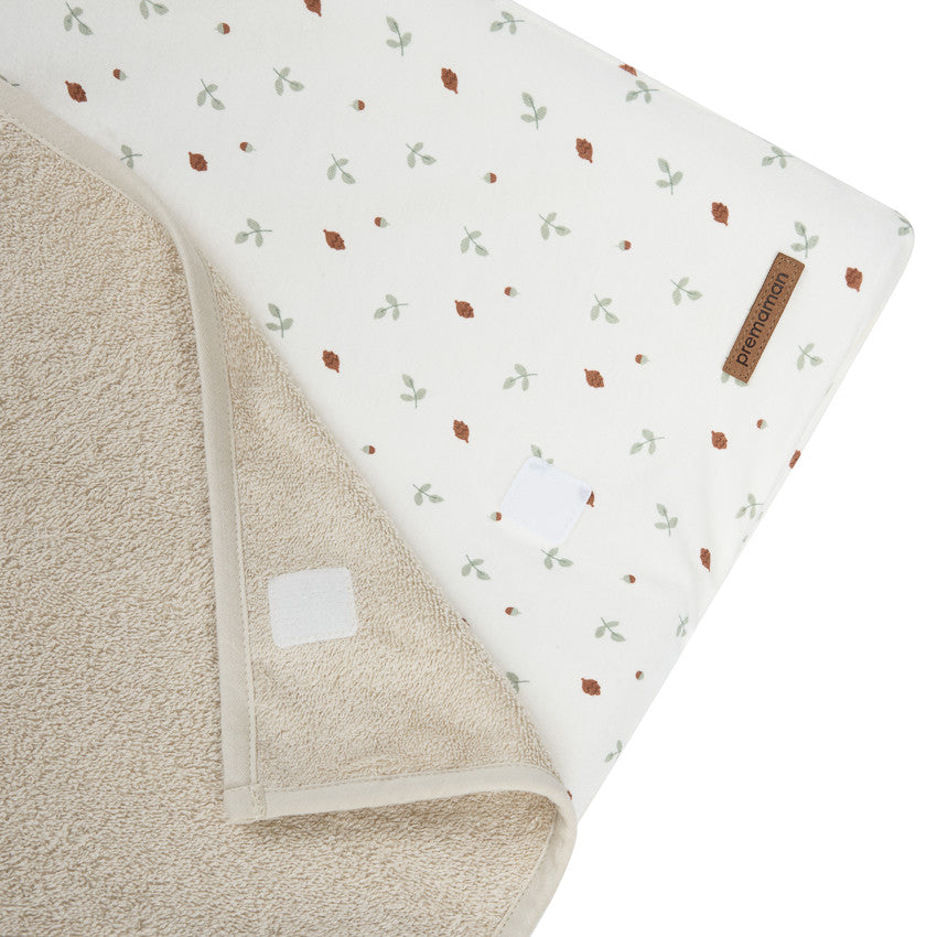 Housse de matelas à langer imprimé Roi des Forêts beige - Prémaman