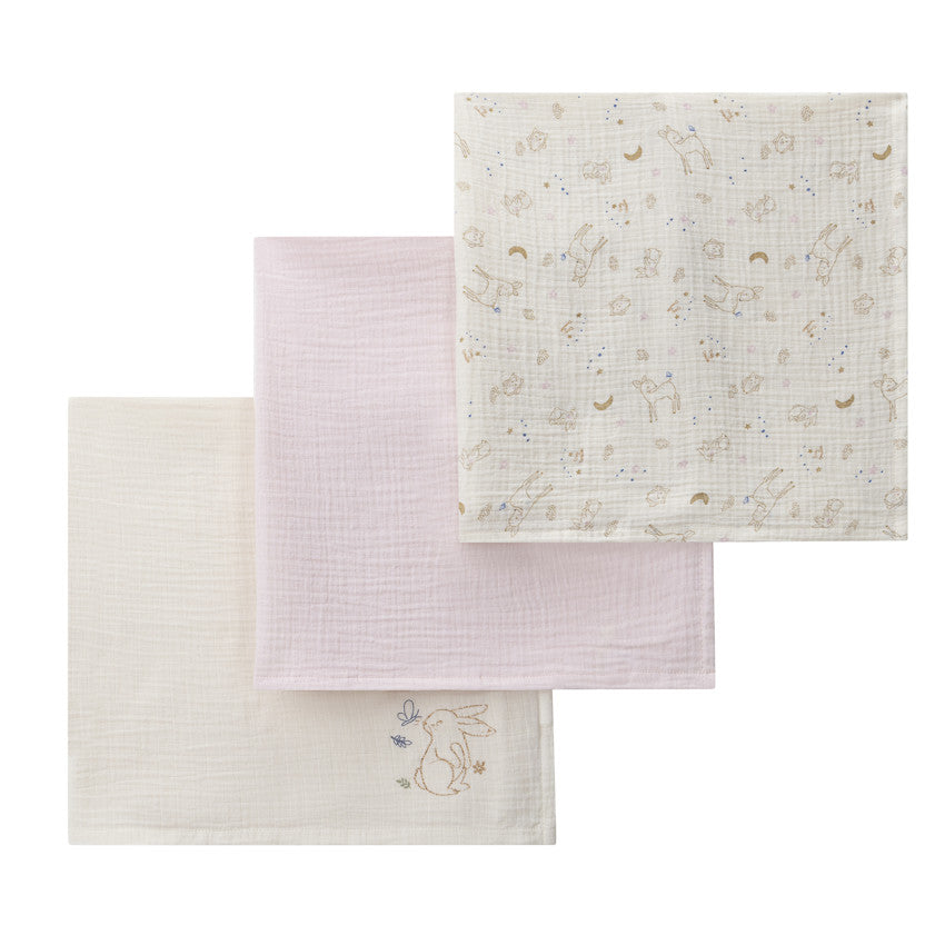 Lot de 3 langes en gaze de coton Little Deer - Prémaman