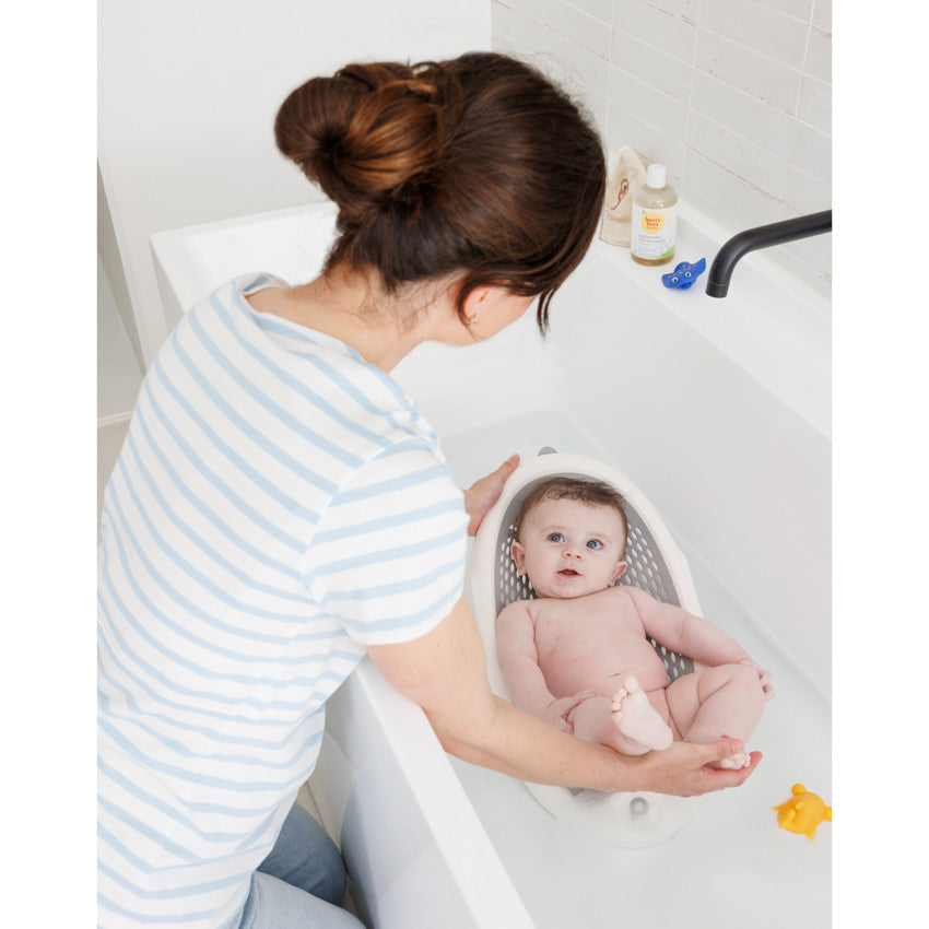 Transat de bain pliable en silicone gris/blanc - Prémaman