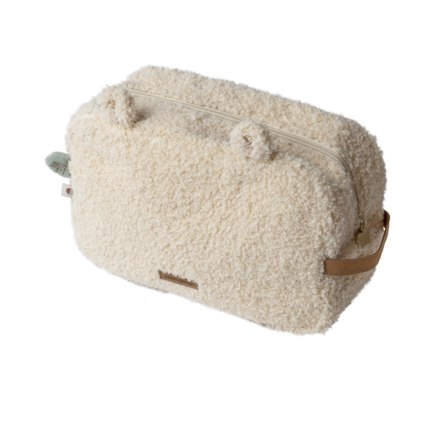 Trousse de toilette en bouclettes Roi des Forêts écru - Prémaman