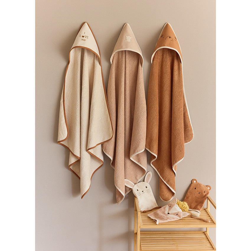 Lot de 3 capes de bain en éponge beige/marron - Prémaman