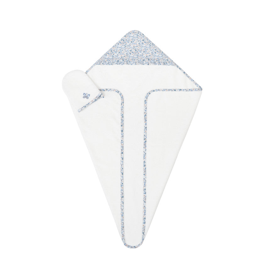 Tiny Flowers Bath Set - Hooded Towel + Washcloth - Prémaman