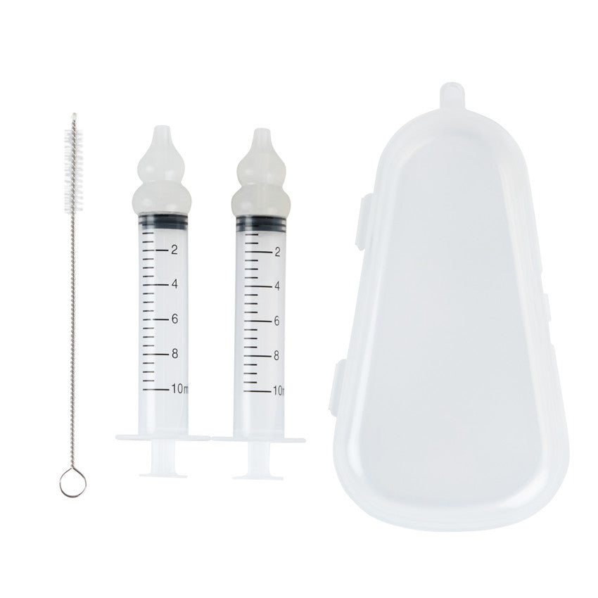 Set mouche bébé 2 seringues + goupillon + boîte de rangement - Prémaman