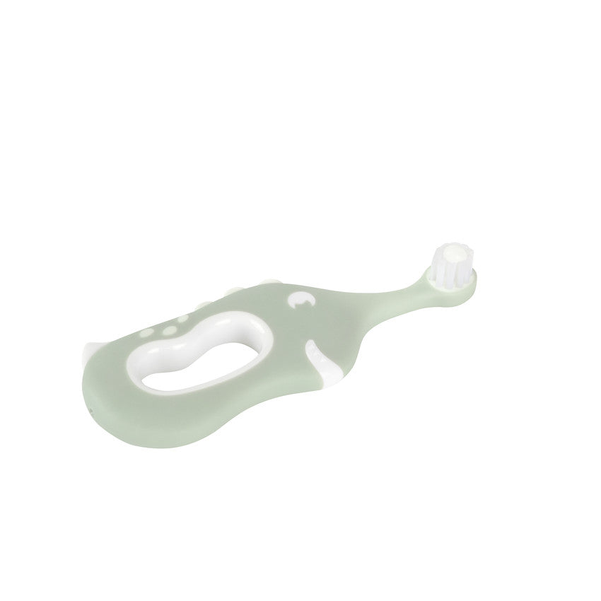 Brosse à dents ergonomique 6M+ Dinosaure vert - Prémaman
