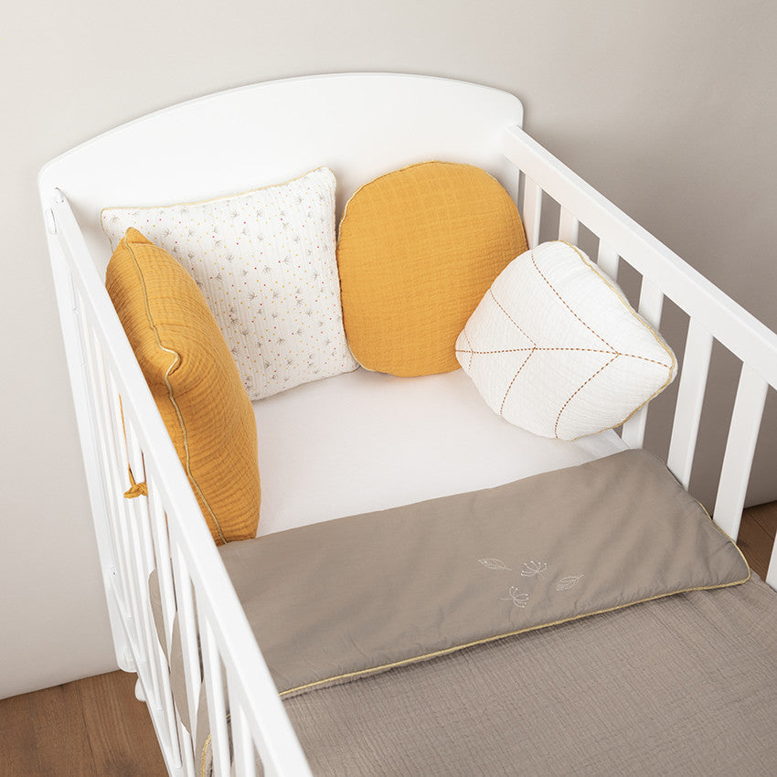 Coussin décoratif rond en tétra modulable en tour de lit ou de parc - Prémaman