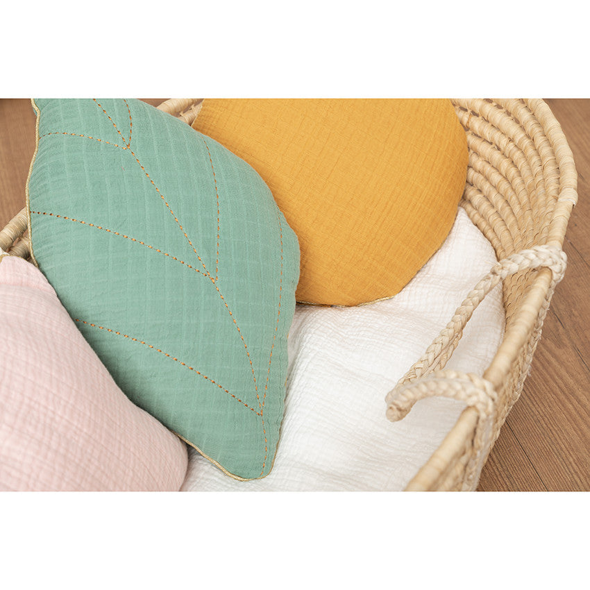 Coussin décoratif rond en tétra modulable en tour de lit ou de parc - Prémaman