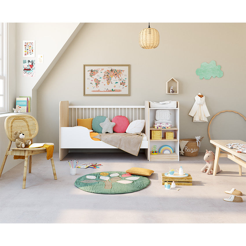 Coussin décoratif rond en tétra modulable en tour de lit ou de parc - Prémaman