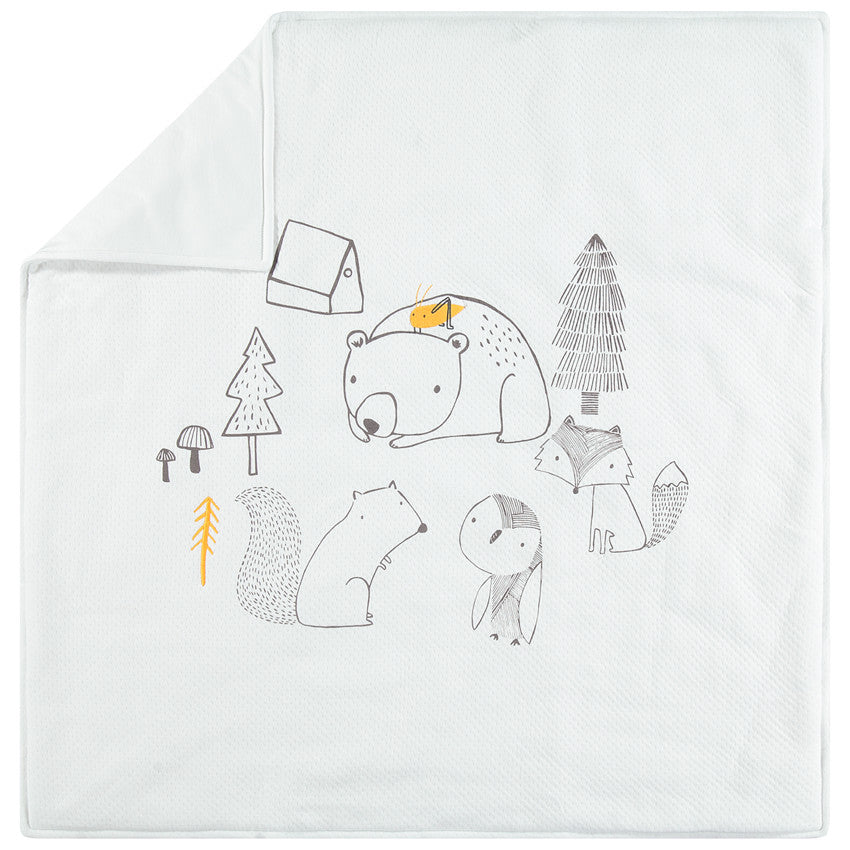 Couverture en jersey avec animaux de la fôret - Prémaman