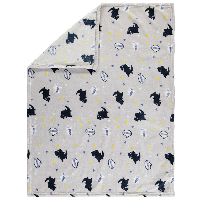 Couverture en sherpa imprimé dinosaures - Prémaman