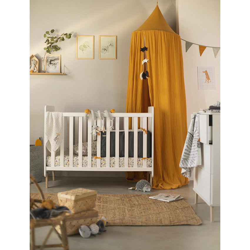 Drap housse Nos petits amis en popeline imprimé animaux 60 x 120 cm - Prémaman