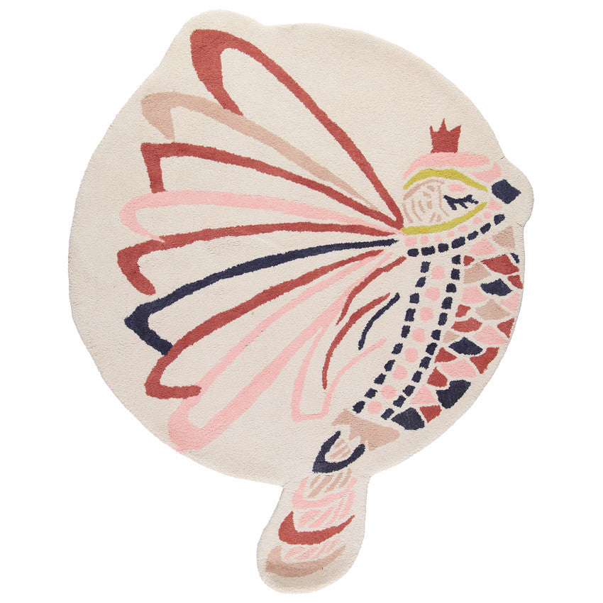 Tapis tufté à la main imprimé oiseau - Prémaman