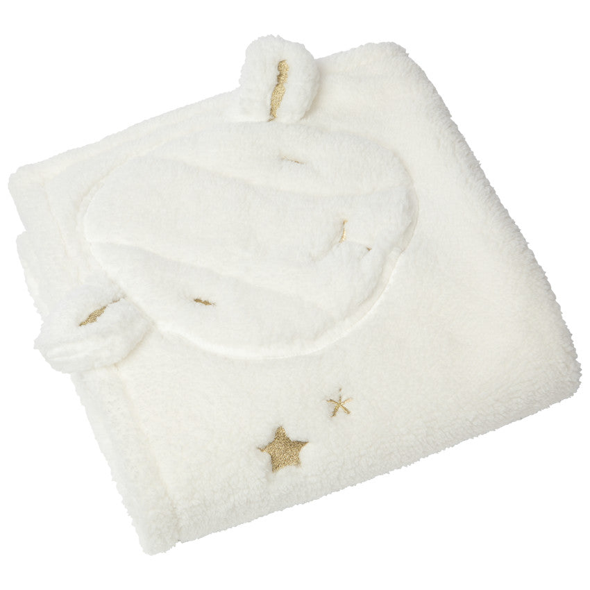 Couverture en sherpa tête de mouton "Hiver Magique" - Prémaman