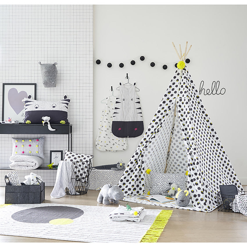 Couverture en popeline et sherpa motif zèbre - Prémaman