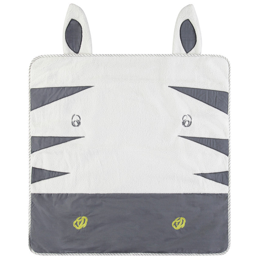 Couverture en popeline et sherpa motif zèbre - Prémaman