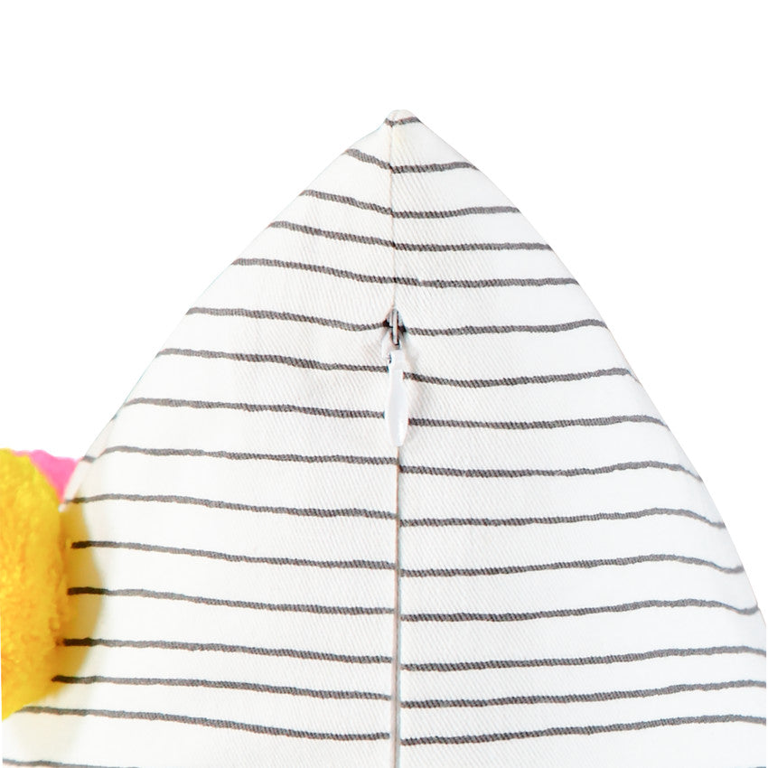 Coussin décoratif à pompoms colorés fluo - Prémaman