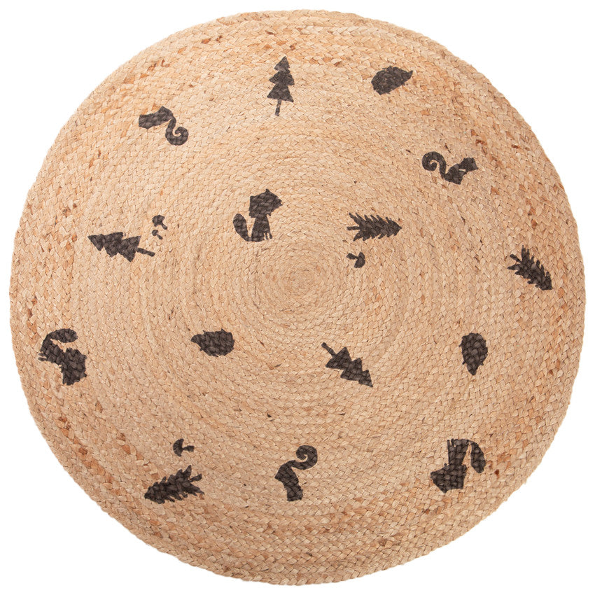 Tapis de chambre rond en jute Nos Petits Amis 100cm - Prémaman