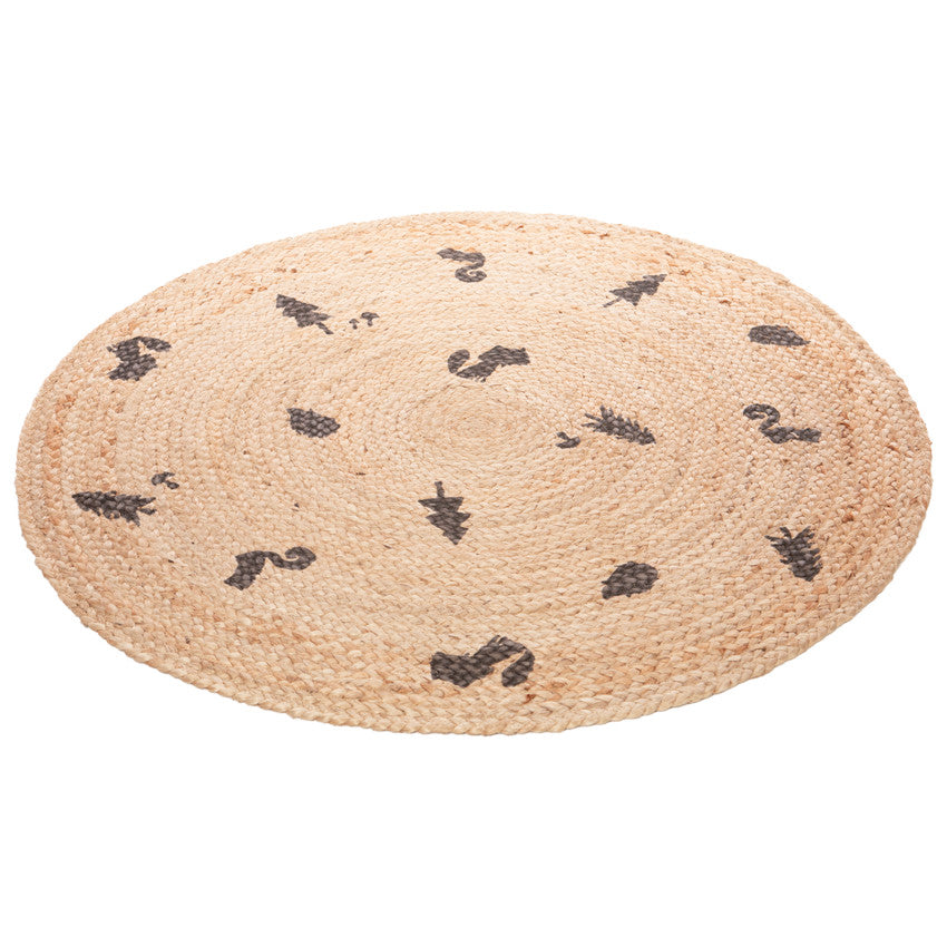 Tapis de chambre rond en jute Nos Petits Amis 100cm - Prémaman