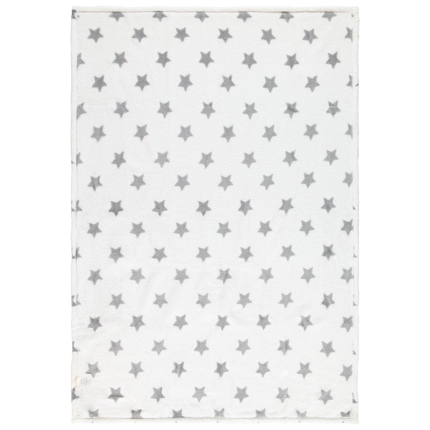 Couverture en sherpa imprimé étoiles 80 x 115 cm - Prémaman