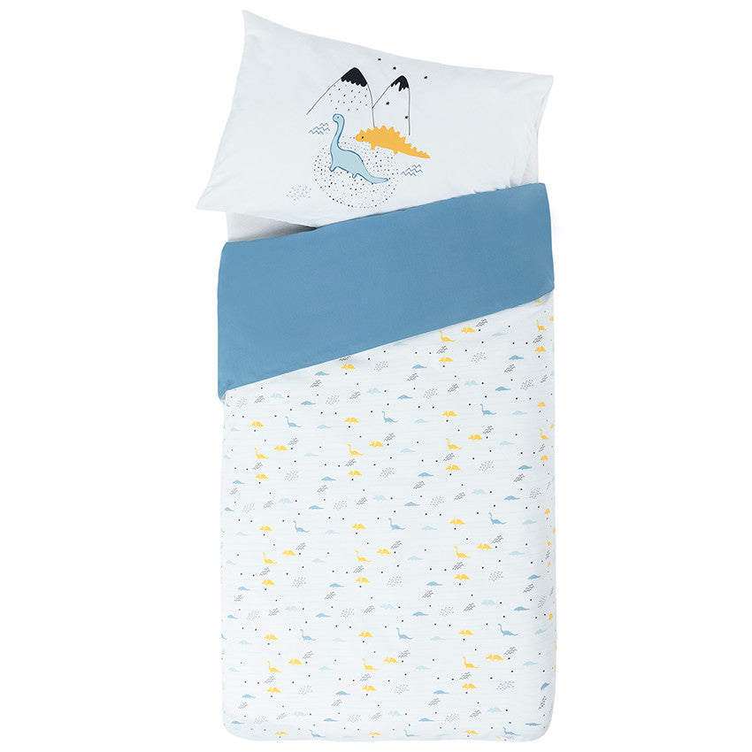 Parure de lit avec housse de couette et taie d'oreiller Mes amis les dinos - Prémaman