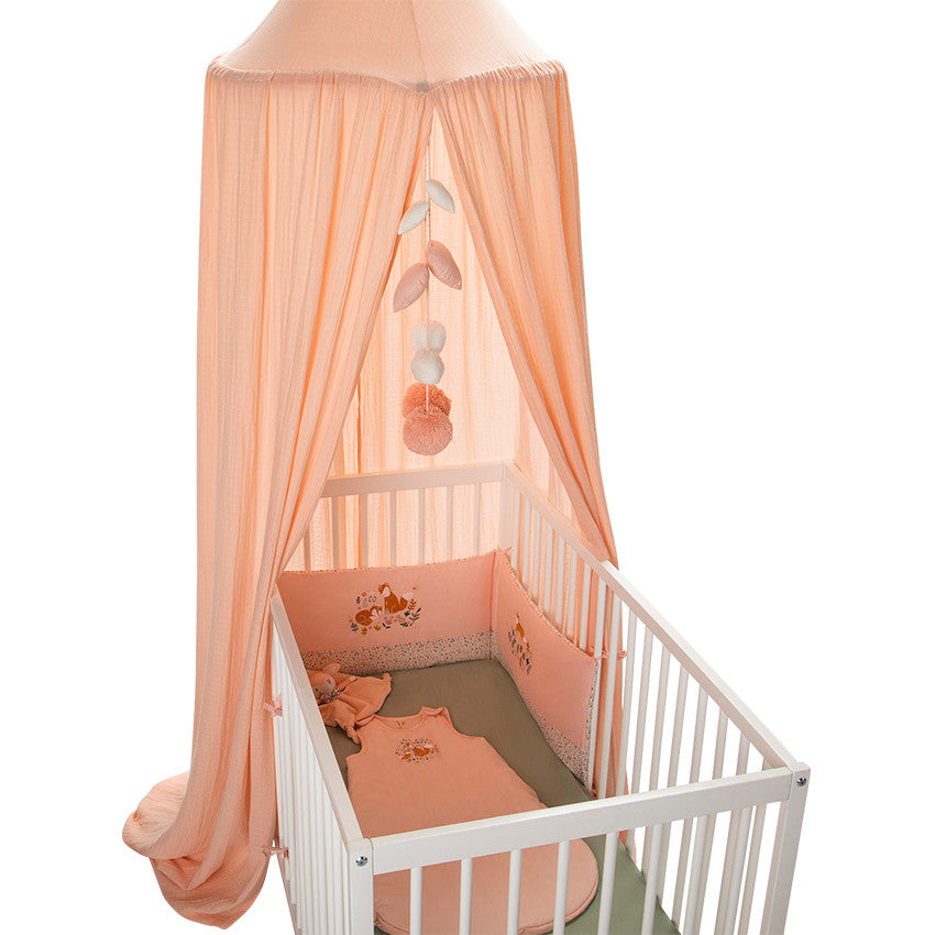 Ciel de lit en gaze de coton - Rose - Prémaman