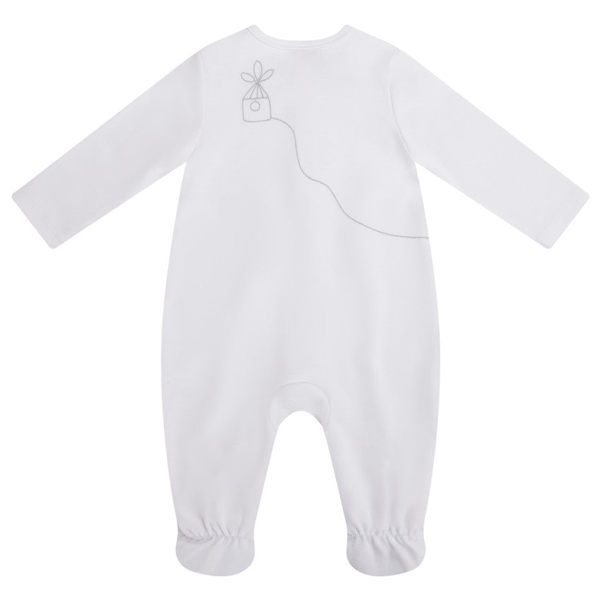 Bird-print interlock sleepsuit for baby girl - Prémaman