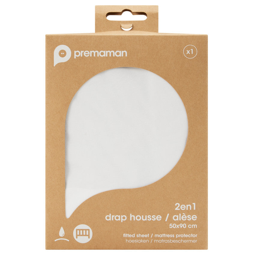 Drap-housse 2 en 1 50 x 90 cm - Prémaman