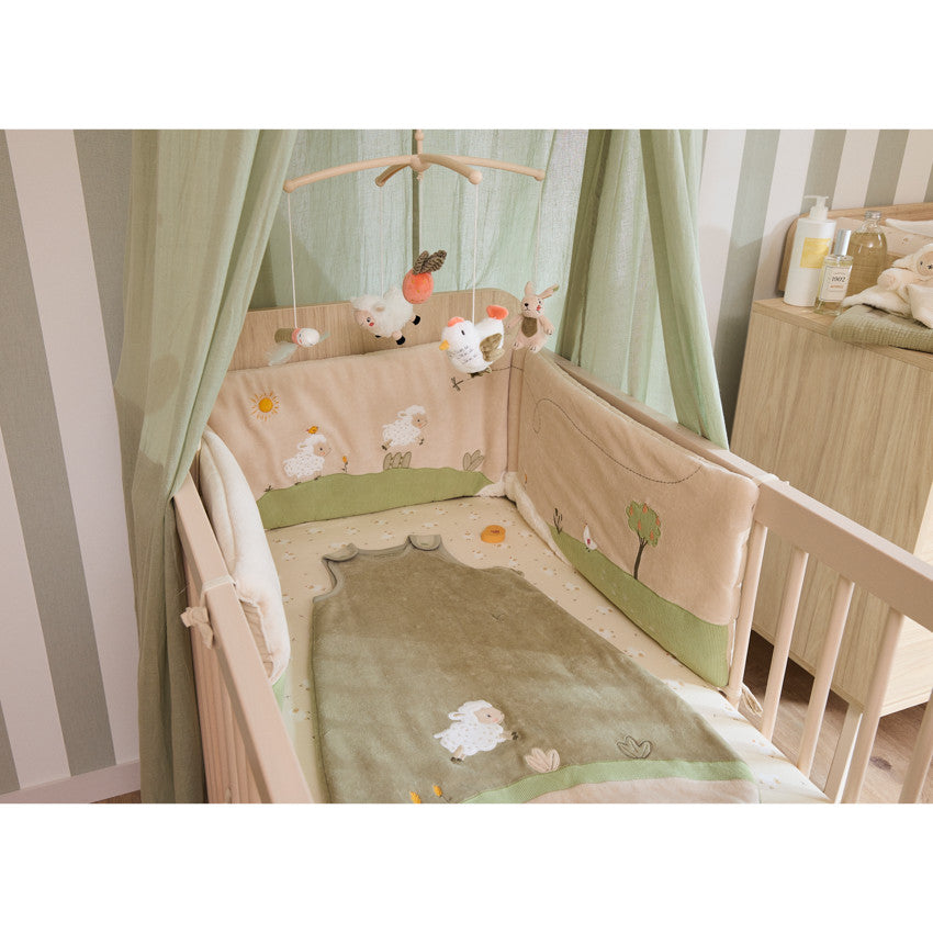 Tour de lit 3 pans en velours La vie à la Ferme - Prémaman