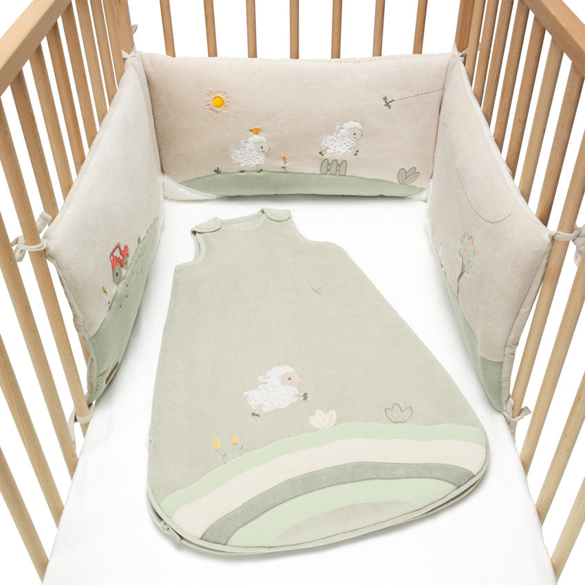 La vie à la Ferme Velour 3-Panel Cot Bumper - Prémaman