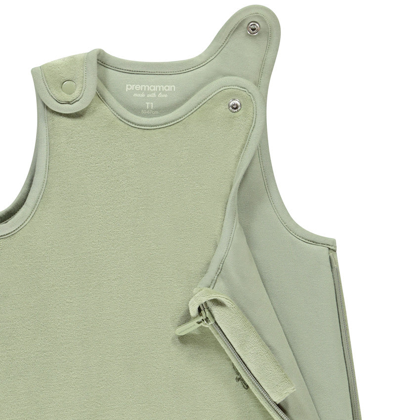 Gigoteuse sans manches TOG 2 en velours La Vie à la Ferme vert - Prémaman