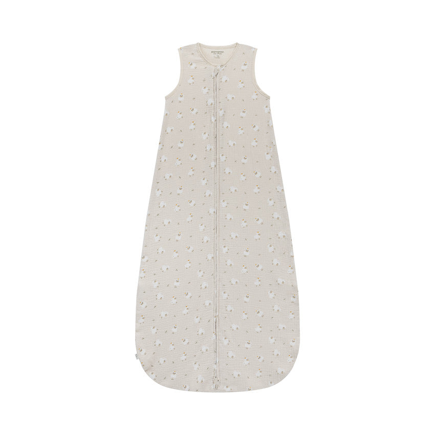 Gigoteuse TOG 0.5 en gaze imprimée moutons 18-36M La Vie à la Ferme beige - Prémaman