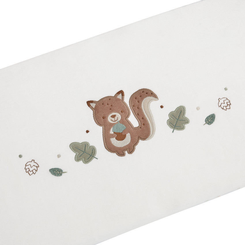 Tour de lit 3 pans double face en velours Roi des Forêts écru - Prémaman