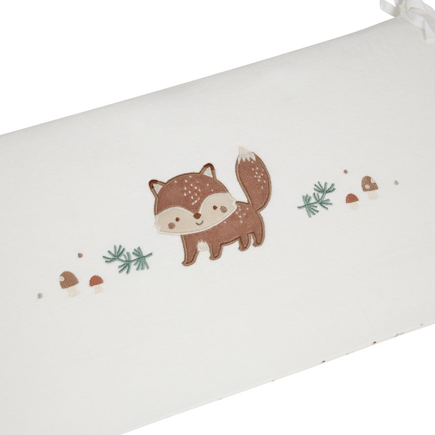 Tour de lit 3 pans double face en velours Roi des Forêts écru - Prémaman