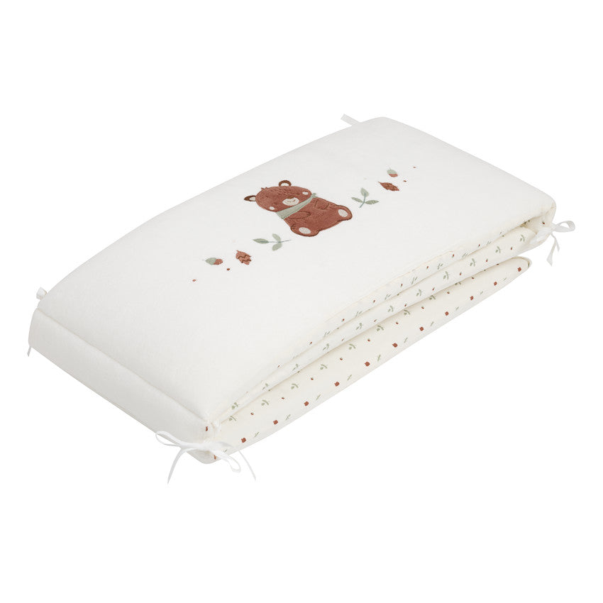 Tour de lit 3 pans double face en velours Roi des Forêts écru - Prémaman