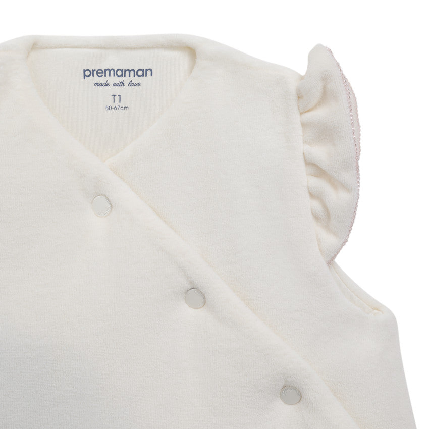 Gigoteuse sans manches TOG 3 en velours Little Deer écru - Prémaman