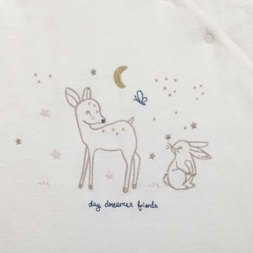 Gigoteuse sans manches TOG 3 en velours Little Deer écru - Prémaman