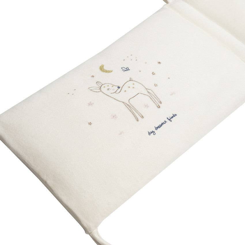 Tour de lit 3 pans en velours Little Deer écru - Prémaman