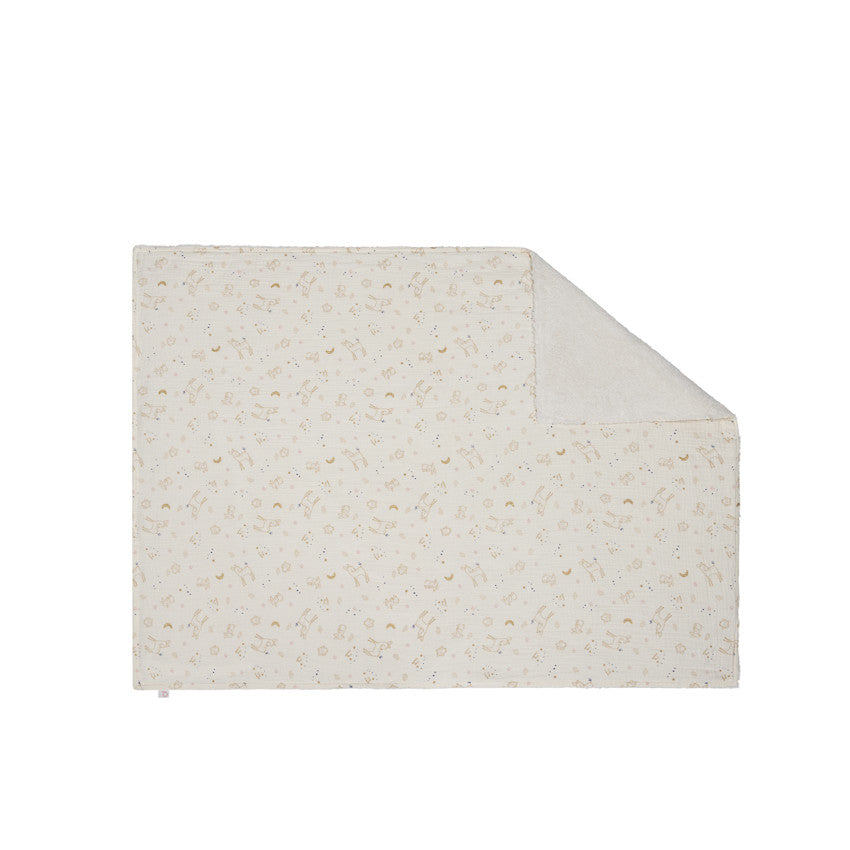 Couverture double face sherpa/gaze 80 x 110 cm Little Deer - Prémaman