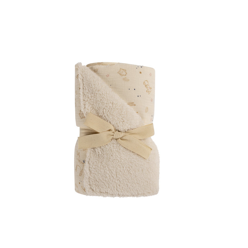 Couverture double face sherpa/gaze 80 x 110 cm Little Deer - Prémaman