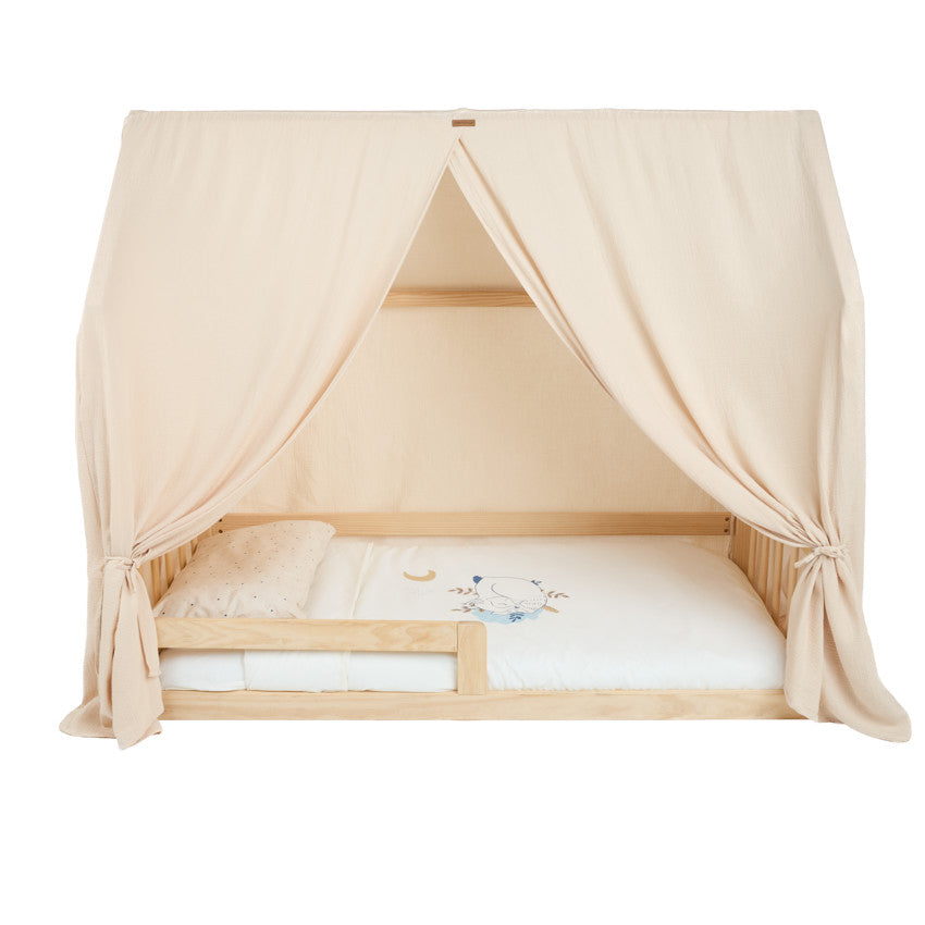 Toile en gaze de coton pour lit Premissori vert - Prémaman