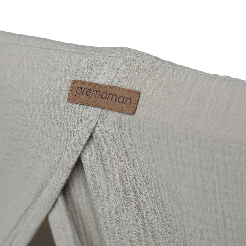 Toile en gaze de coton pour lit Premissori vert - Prémaman