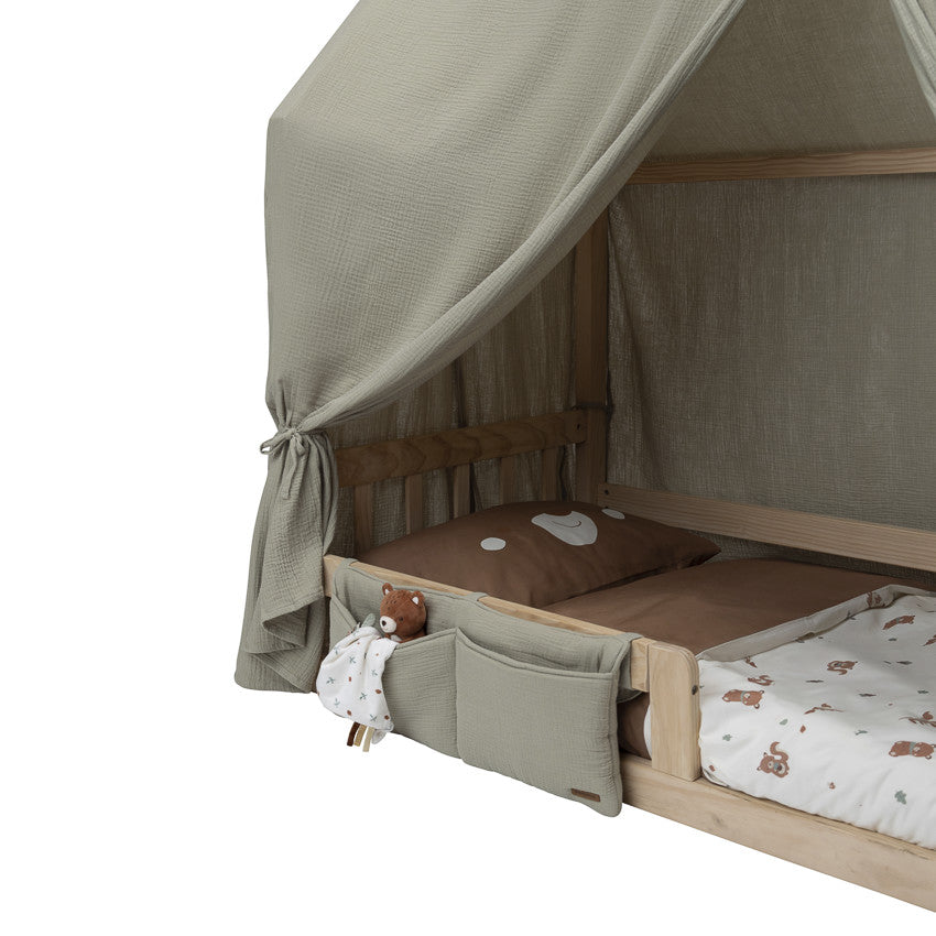 Pochette de lit à suspendre en gaze vert - Prémaman