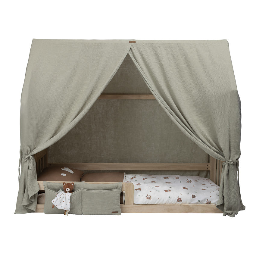 Pochette de lit à suspendre en gaze vert - Prémaman