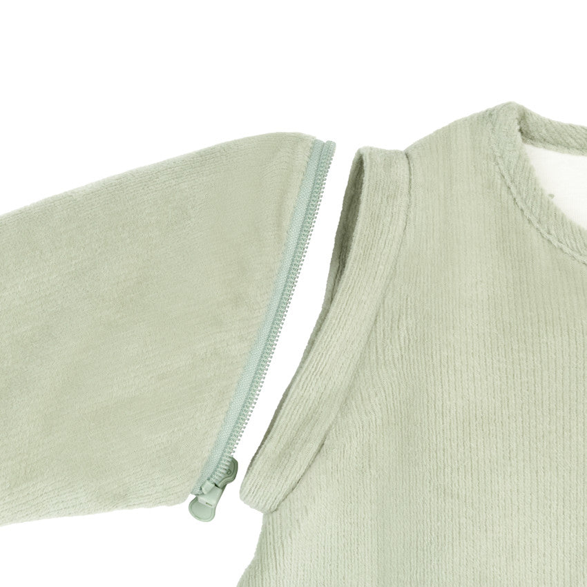 Squirrel green corduroy detachable sleeve sleep sack TOG 3.5 - Prémaman