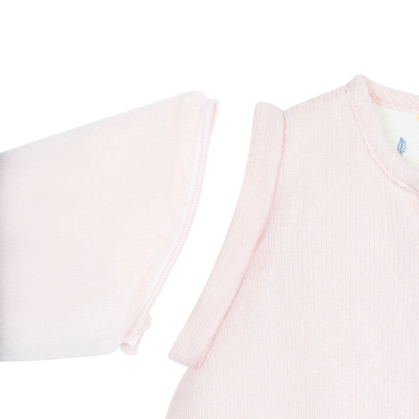 Corduroy sleeping bag with removable sleeves TOG 3.5 pink deer - Prémaman